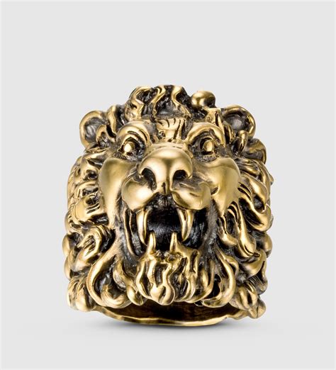 gucci lion ring men|Gucci siver irng men.